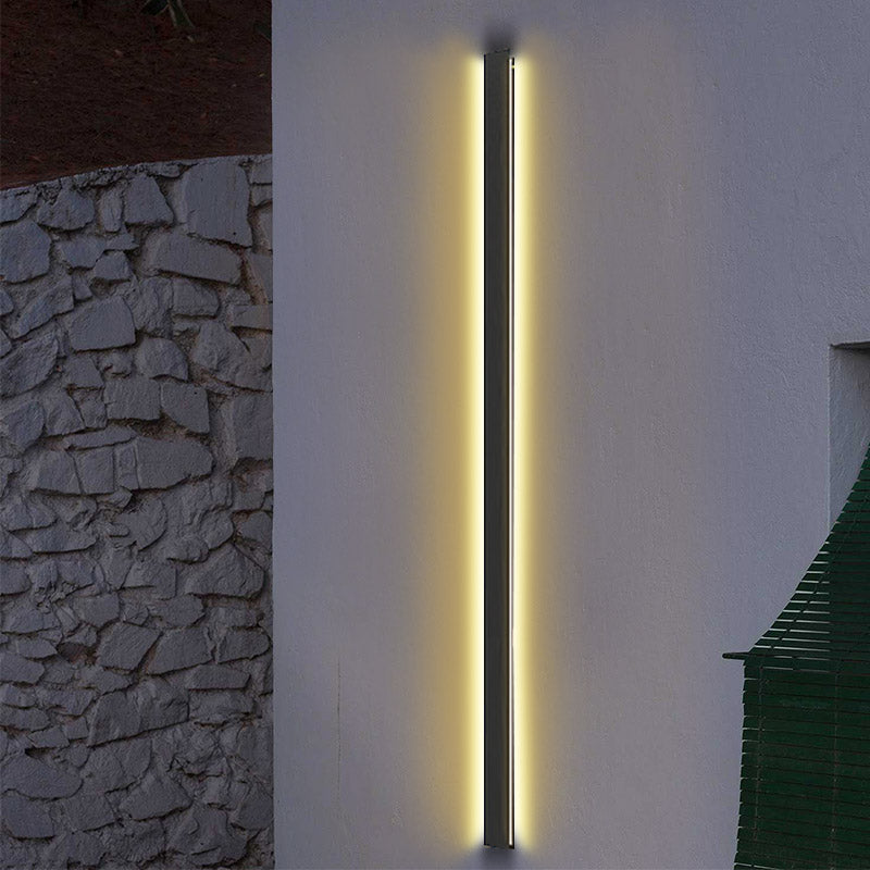 Linear LED Waterproof Outdoor Wall Light Black Minimalist Metal