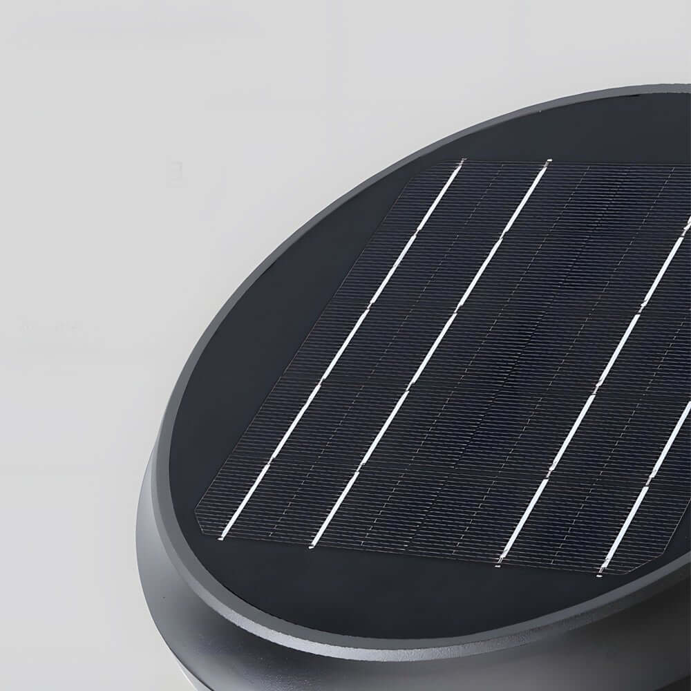 102-Inch Modern Black Outdoor Solar Street Light with 3-Head Post Lamp
