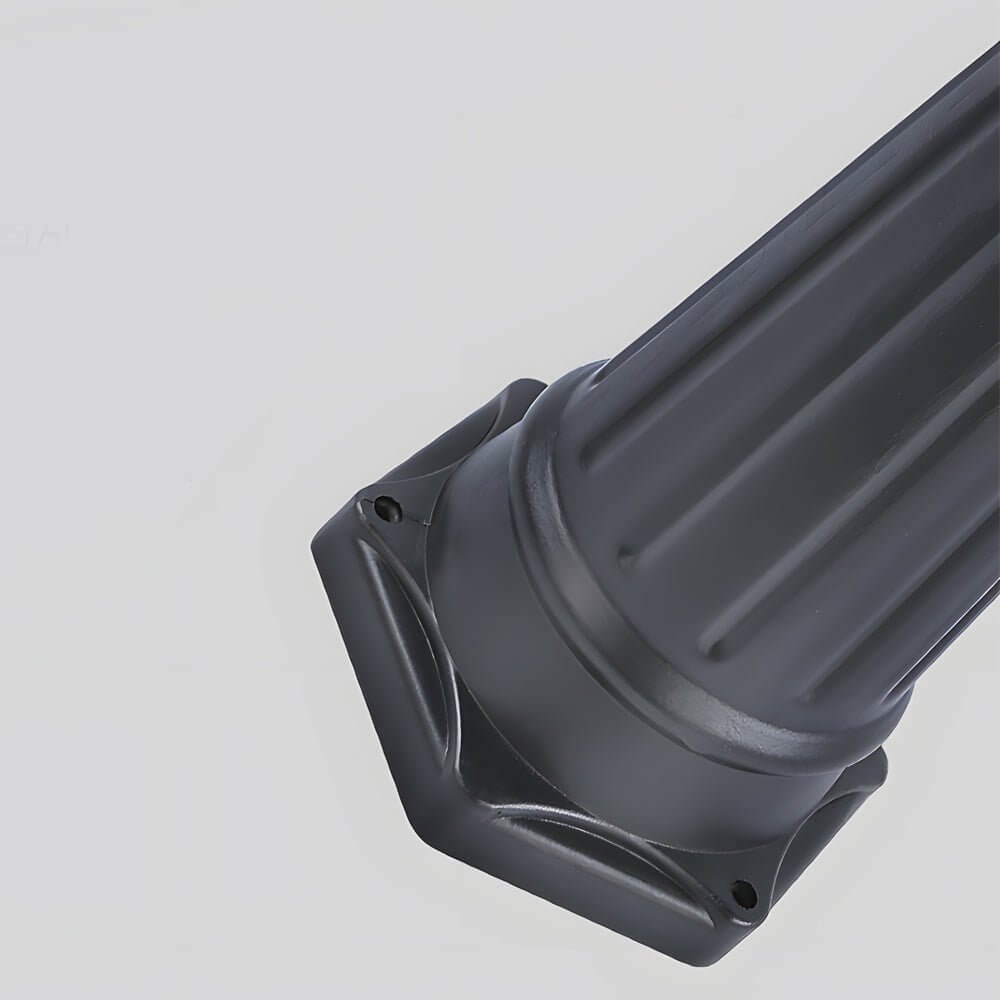 102-Inch Modern Black Outdoor Solar Street Light with 3-Head Post Lamp