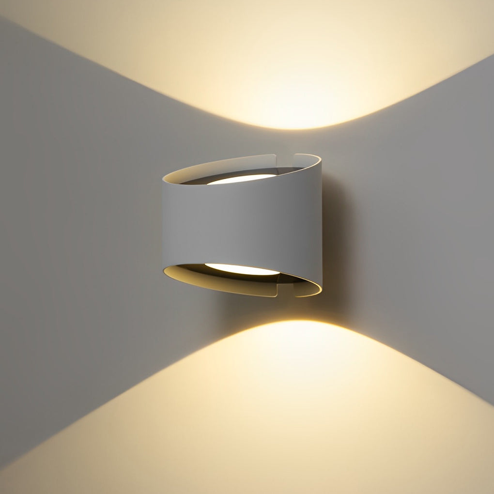 Modern Round LED Wall Sconce Aluminum Up Down Light