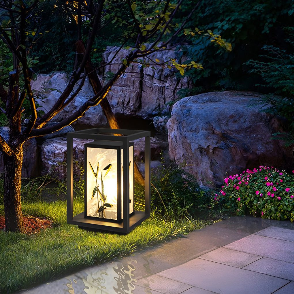 Artistic Solar LED Pathway Lights with Landscape Pattern Design