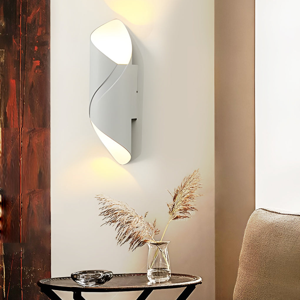 Outdoor LED Up Down Wall Sconce Waterproof Modern Glass Light