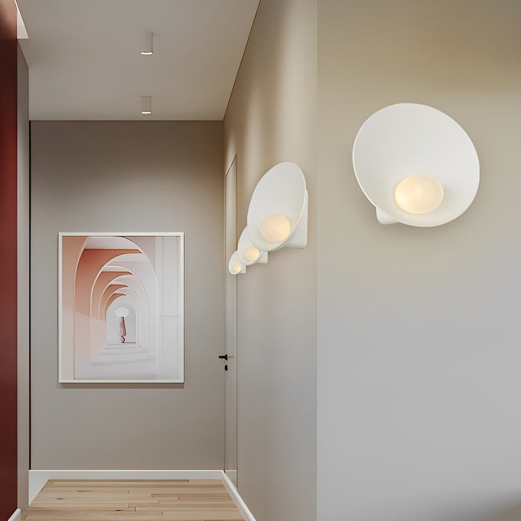Modern Nordic White Resin Glass Round Wall Sconce