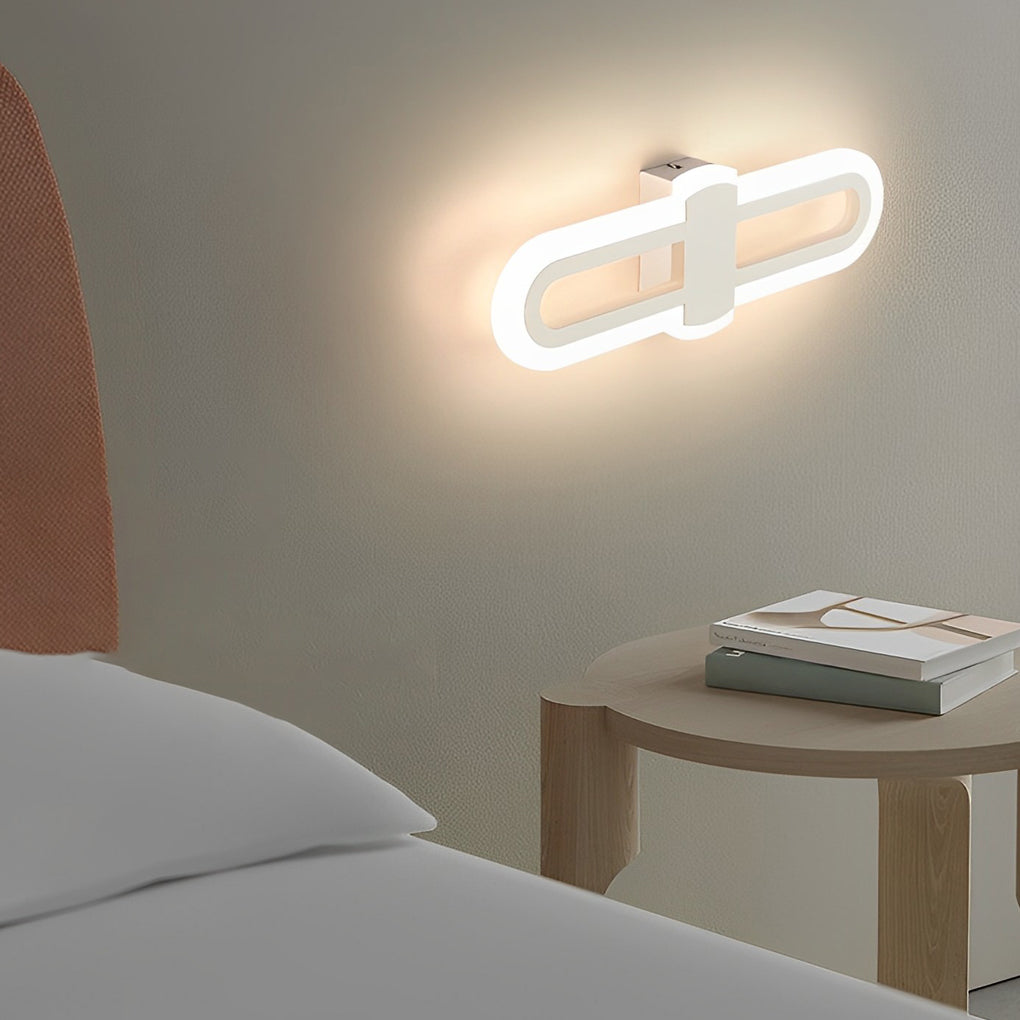 Rounded Rectangular LED Wall Sconce Modern Minimalist Iron Lighting