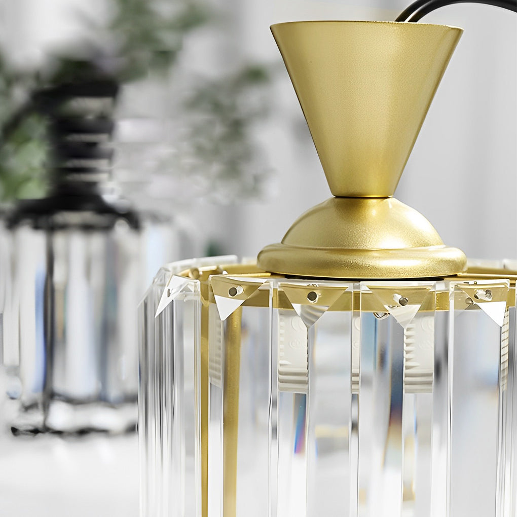 Modern Crystal Pendant Light with Three-Step Dimming