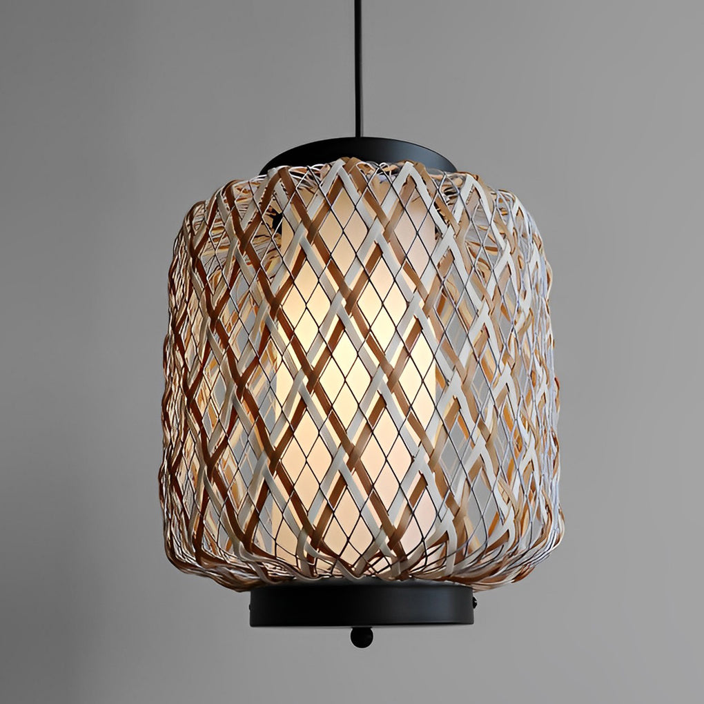 Handwoven Rattan Outdoor Pendant Light – Rustic Modern Waterproof