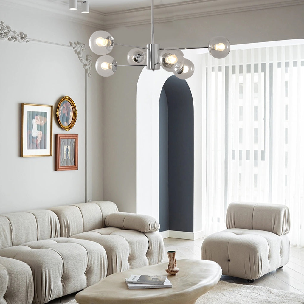 Modern Glass Molecular Chandelier with 3-Step Dimming