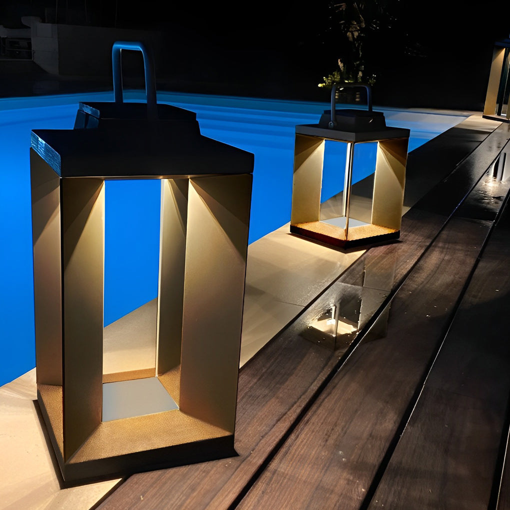 Modern Black Solar Outdoor Floor Lamp with LED - Waterproof