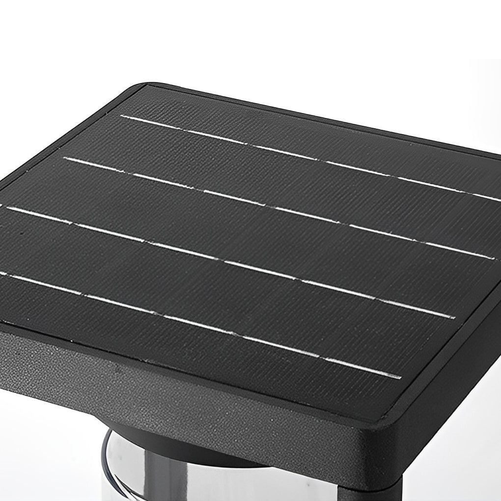 Square Modern Solar LED Fence Post Light - Waterproof Aluminum