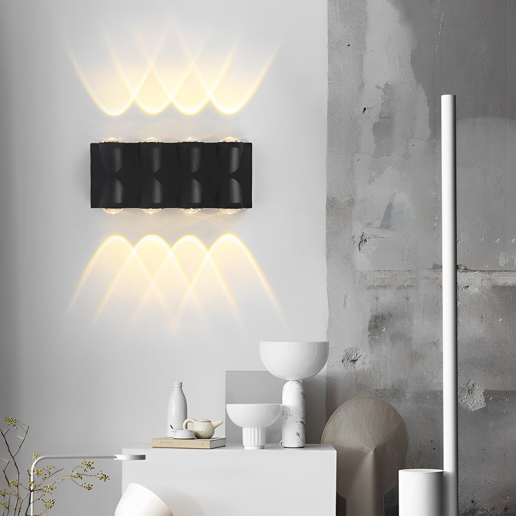 Modern Waterproof LED Wall Sconce Up Down Light Black