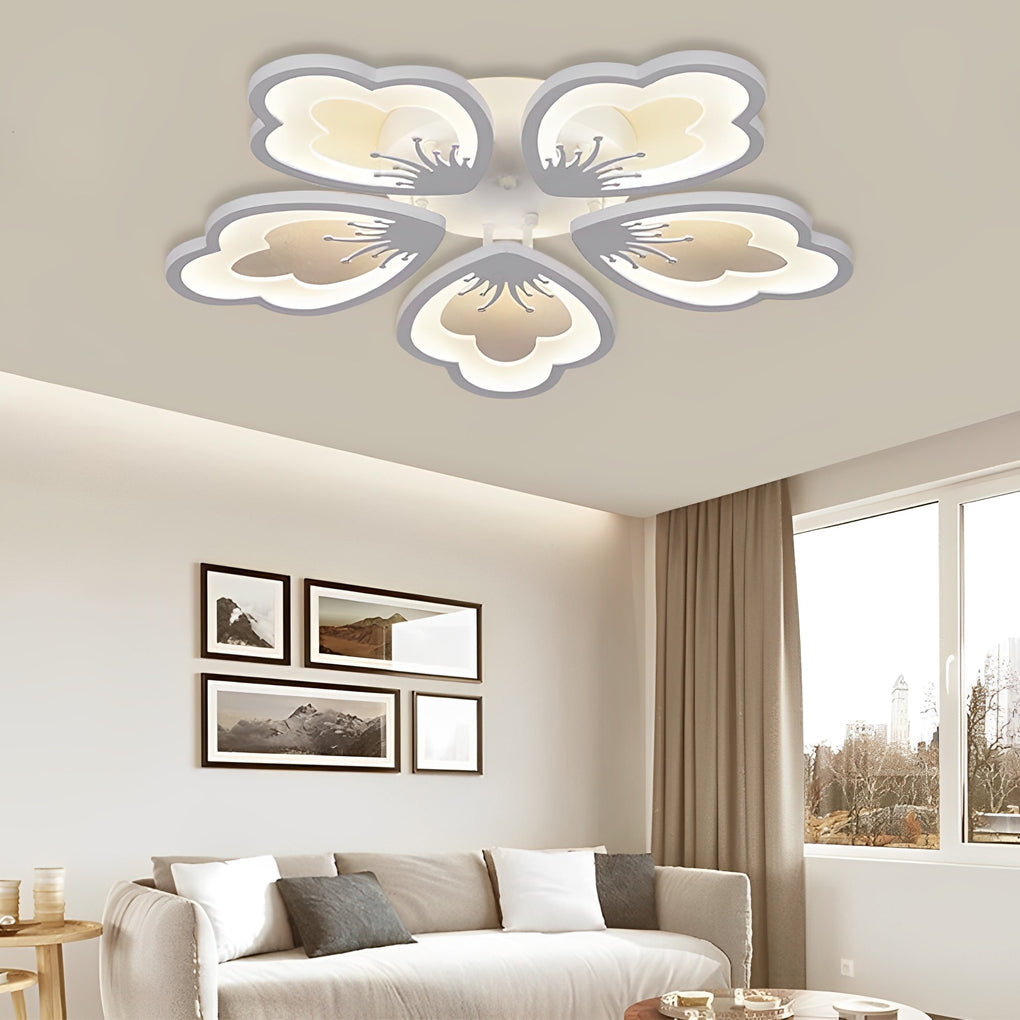 Flower Shaped Dimmable LED Flush Mount Ceiling Light