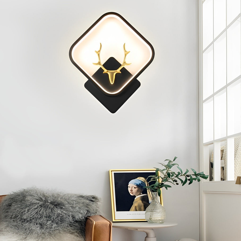 Modern Antler Wall Sconce LED Bedside Lamp Iron Aluminum