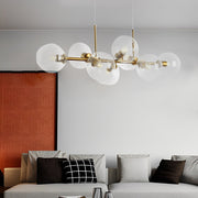 8-Light Glass Shade LED Chandelier Modern Dining Room Fixture