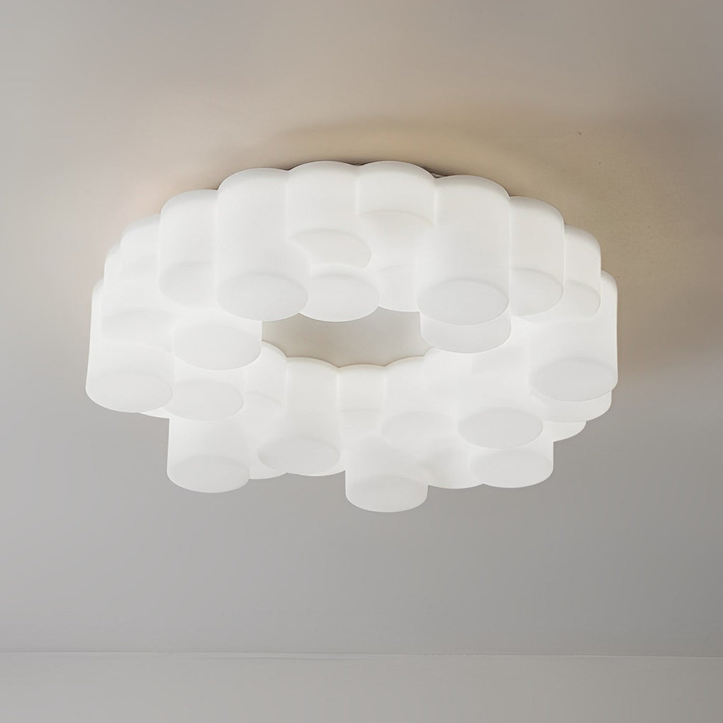 Modern Honeycomb Ring LED Ceiling Light with 3-Step Dimming