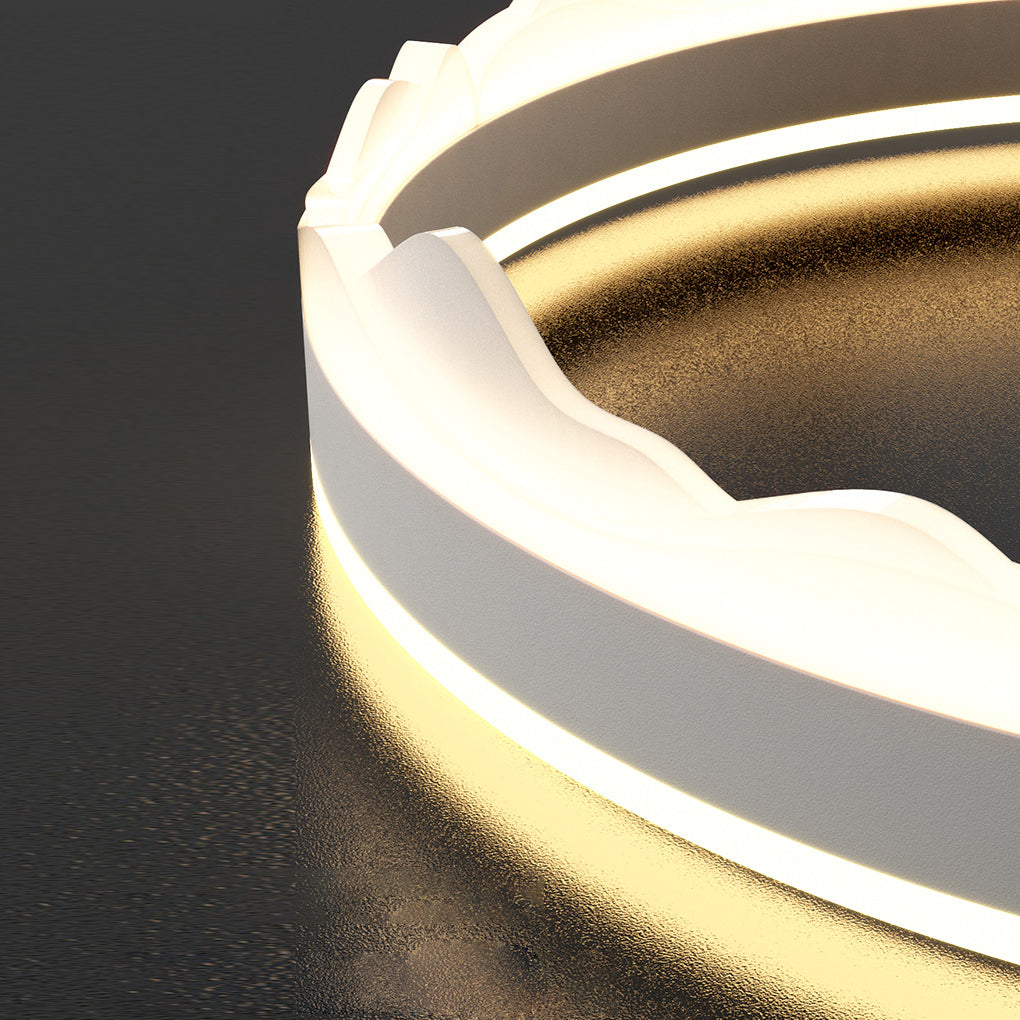 Modern Round LED Flush Mount Ceiling Light with Stepless Dimming