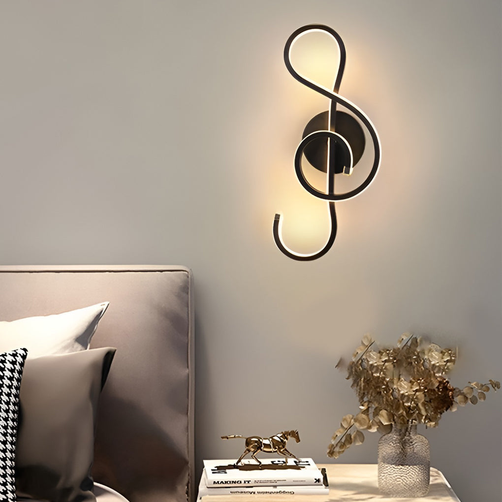 Musical Note LED Wall Sconce - Modern Electroplated Aluminum