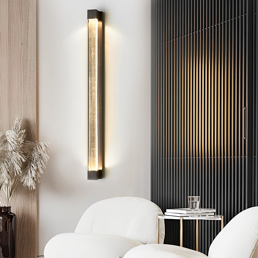 Modern Crystal Strip LED Wall Sconce with Metal Frame
