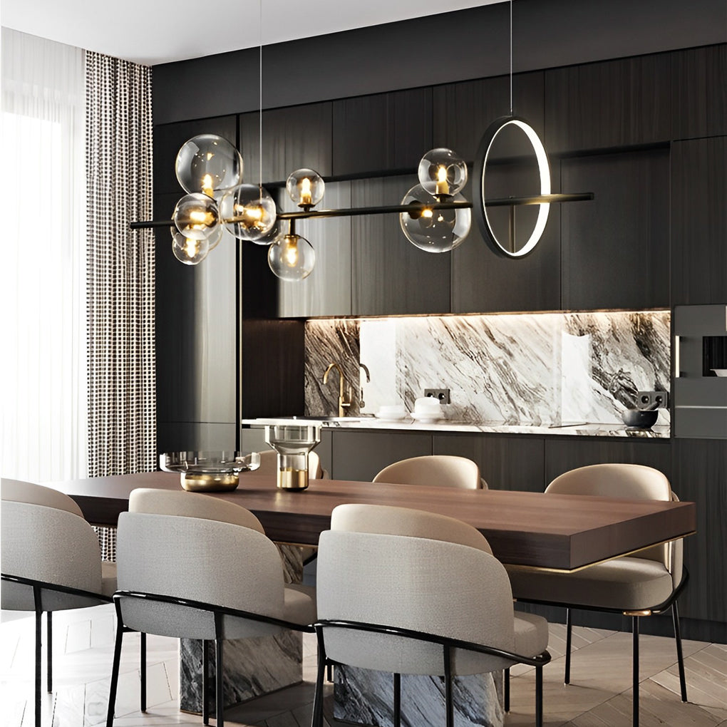 Modern Glass Bubble Chandelier – Black Nordic Pendant Light