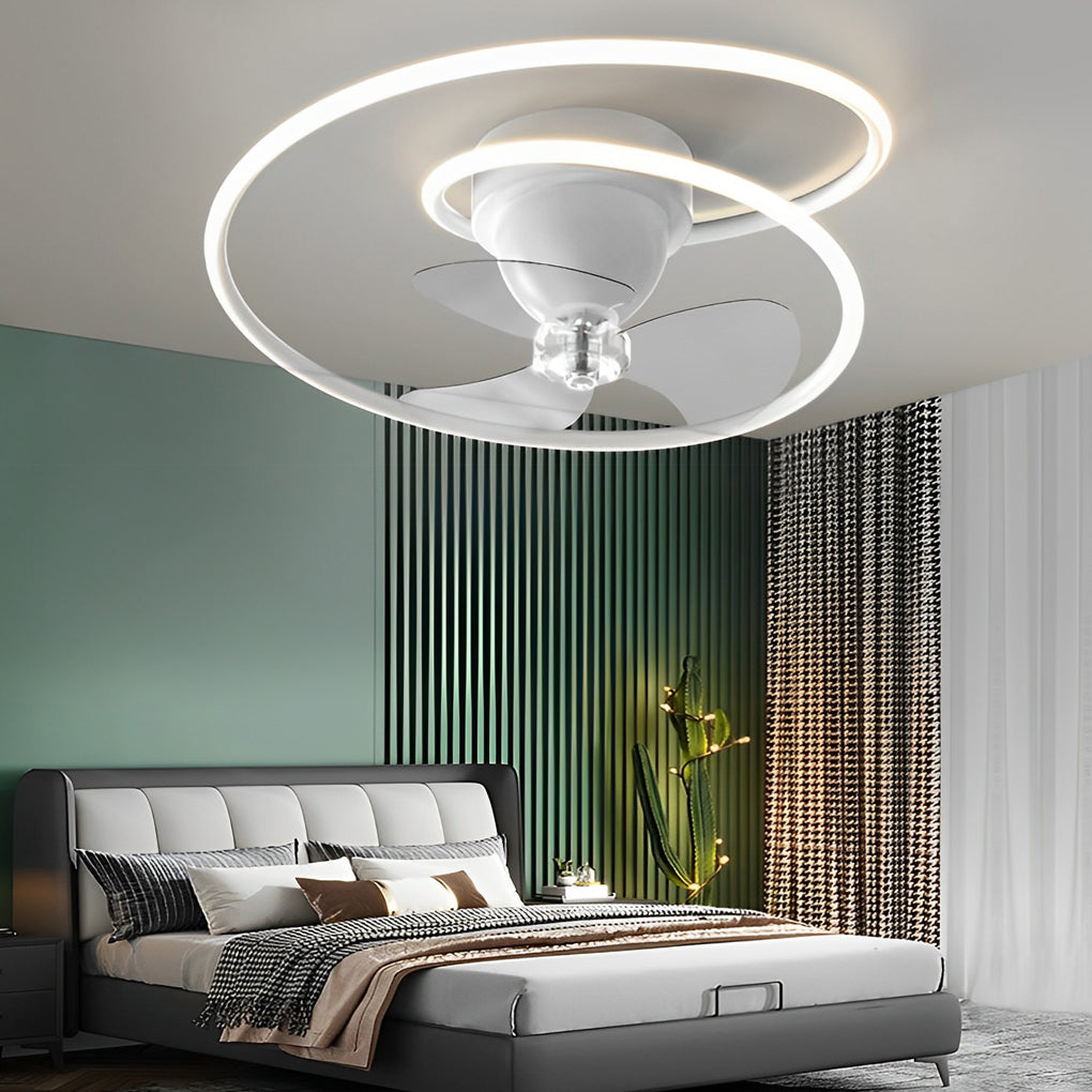 Smart Dimmable Ceiling Fan Light with APP Control & 360° Rotation