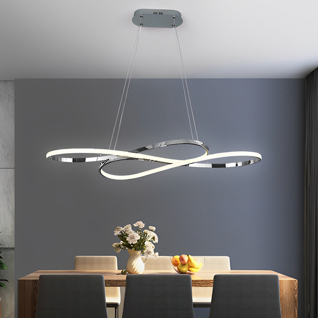 Wavy Double Wave LED Pendant Light Modern Aluminum Chandelier