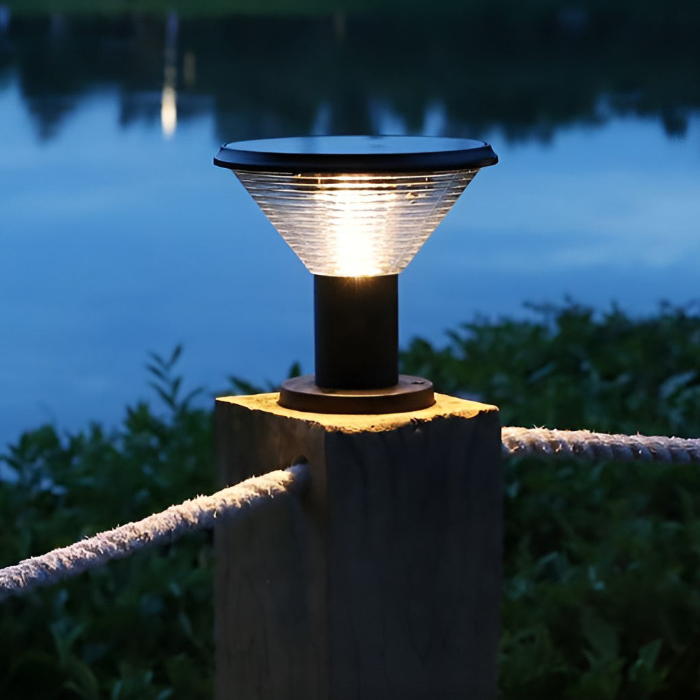 Solar Fence Post Light with Remote Control & Light Sensor