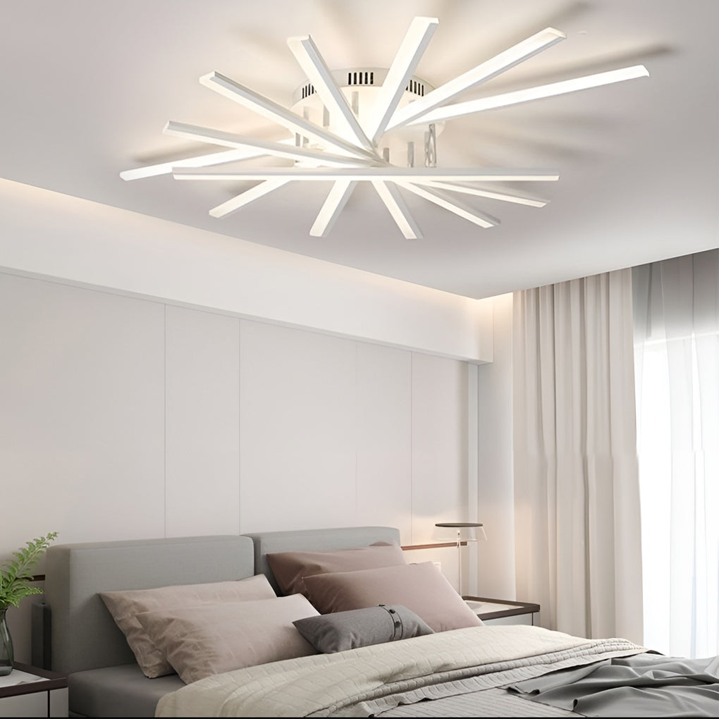 Modern LED Semi Flush Mount Ceiling Light with Stepless Dimming