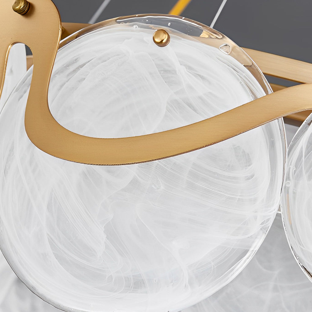 Modern Glass Bubble Chandelier with Iron Frame