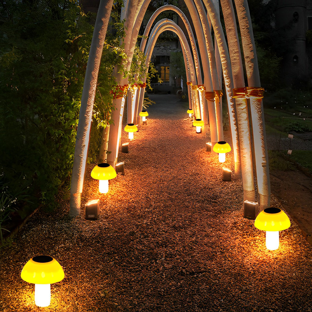 Mushroom Solar LED Lawn Light - Waterproof Outdoor Garden Lighting