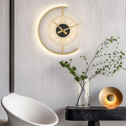 Modern Clock-Shaped LED Wall Sconce - Aluminum & Iron Finish