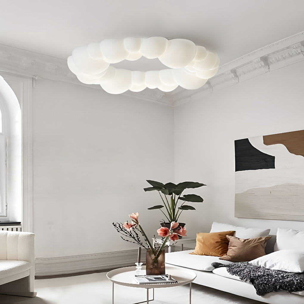 Cloud Shaped LED Ceiling Light with Stepless Dimming & Remote Control