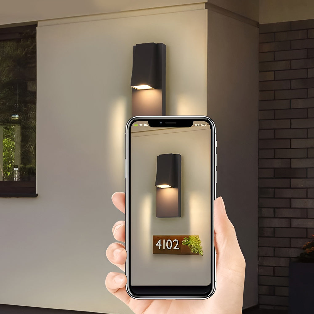 Rectangular LED Outdoor Wall Light - Modern Black Aluminum