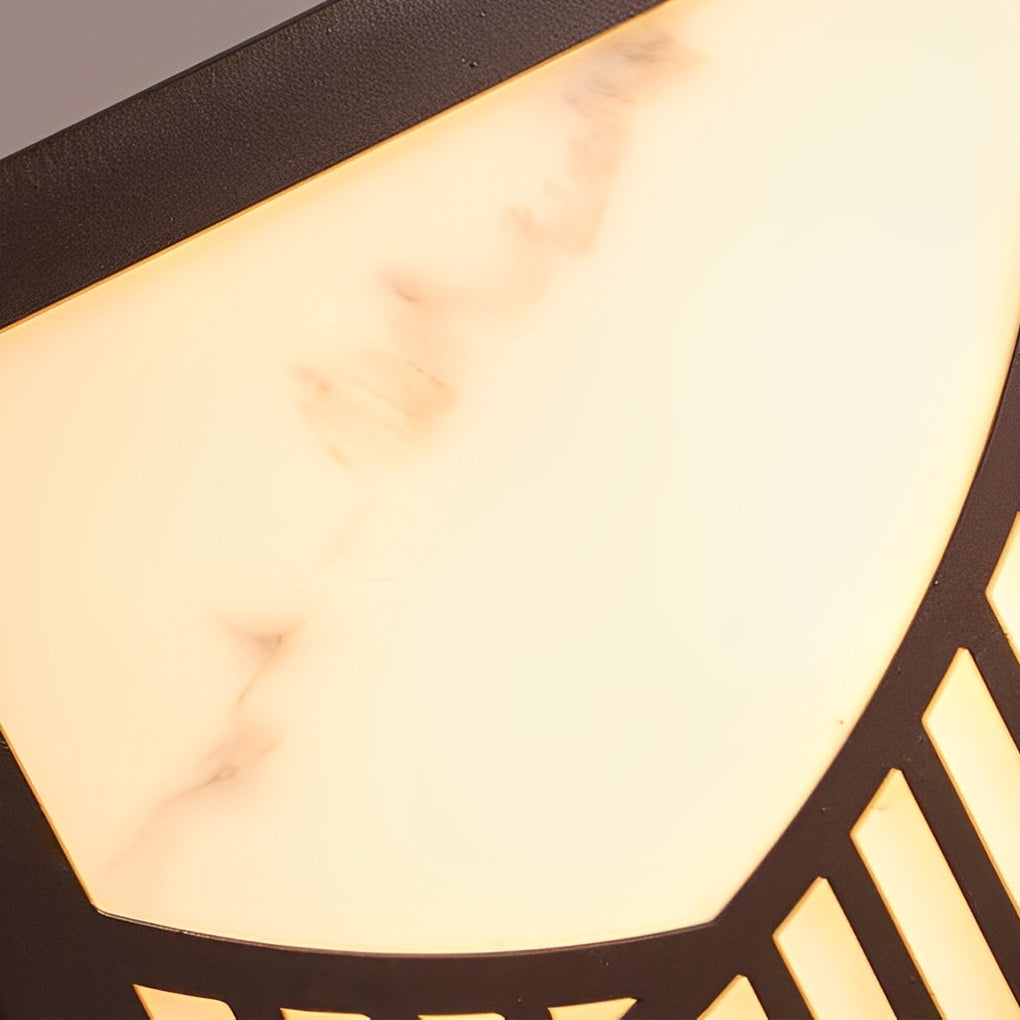 Modern Solar LED Outdoor Post Light with Mountain Scenery Design