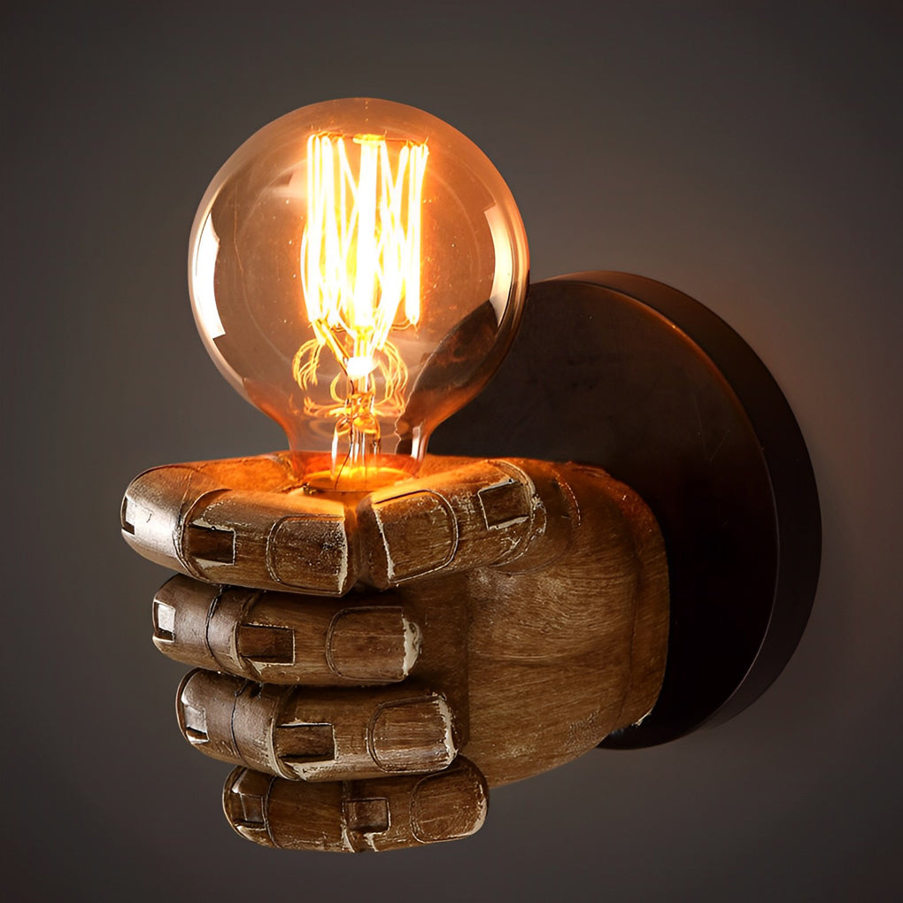 Resin Fist Wall Sconce – Industrial Retro Style Lighting