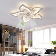 Modern Flower Ceiling Fan with LED Light & 3-Step Dimming