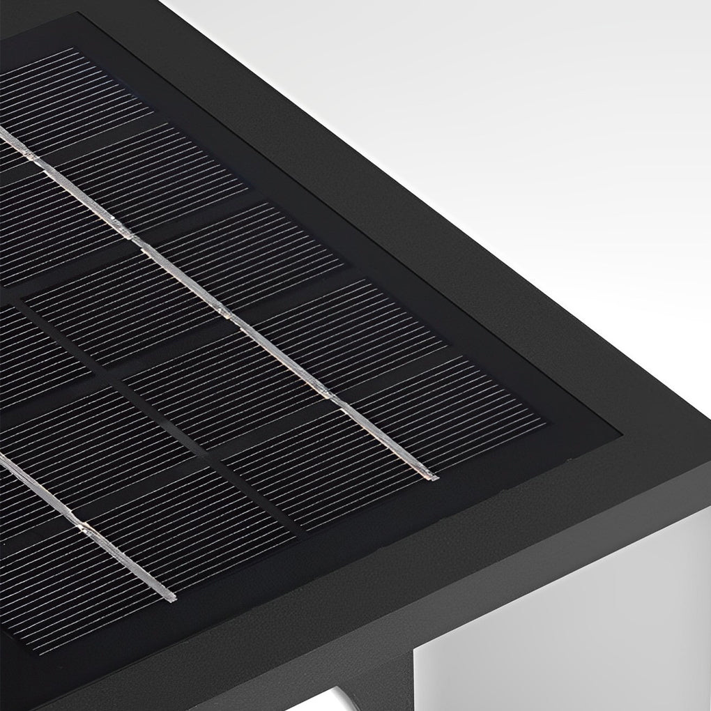 Modern Square Solar Post Cap Light Stainless Steel Outdoor LED