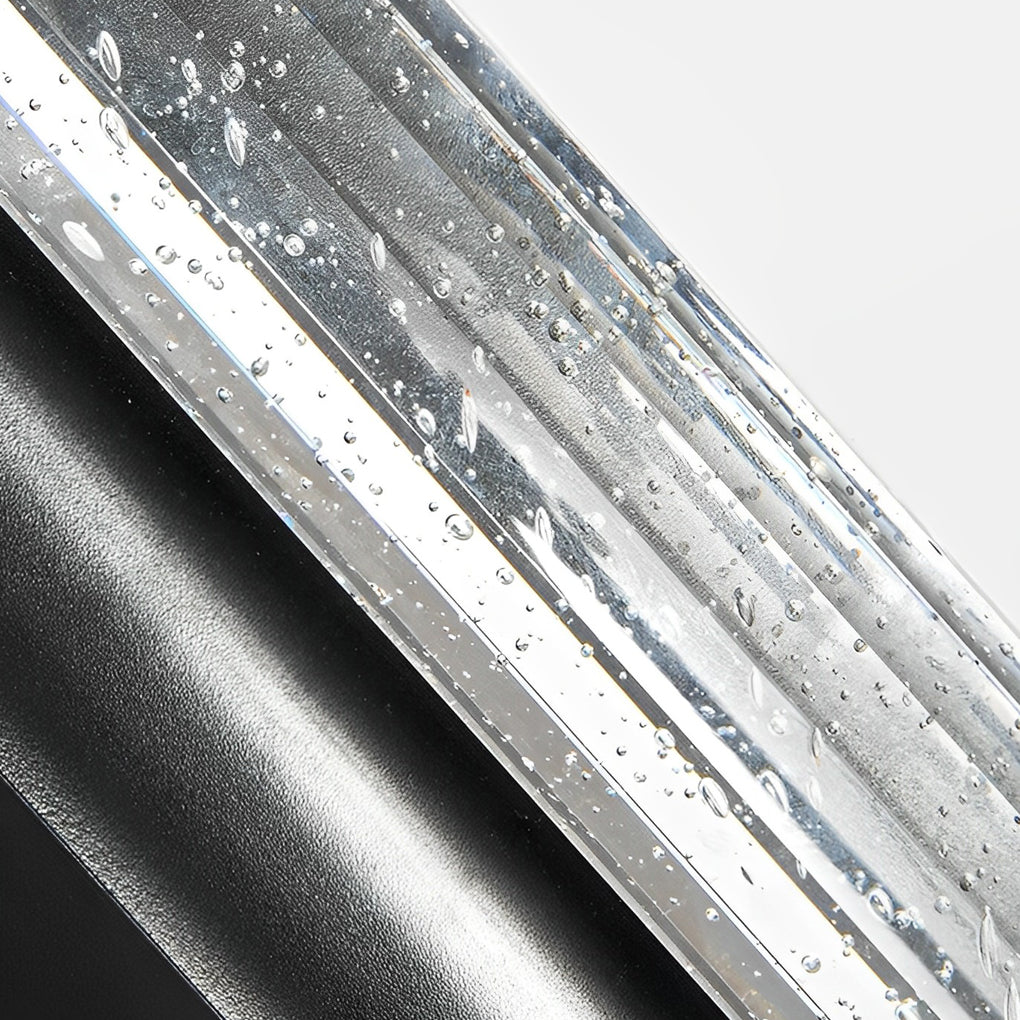 Modern Bubble Glass Outdoor Wall Light - Waterproof Black Sconce