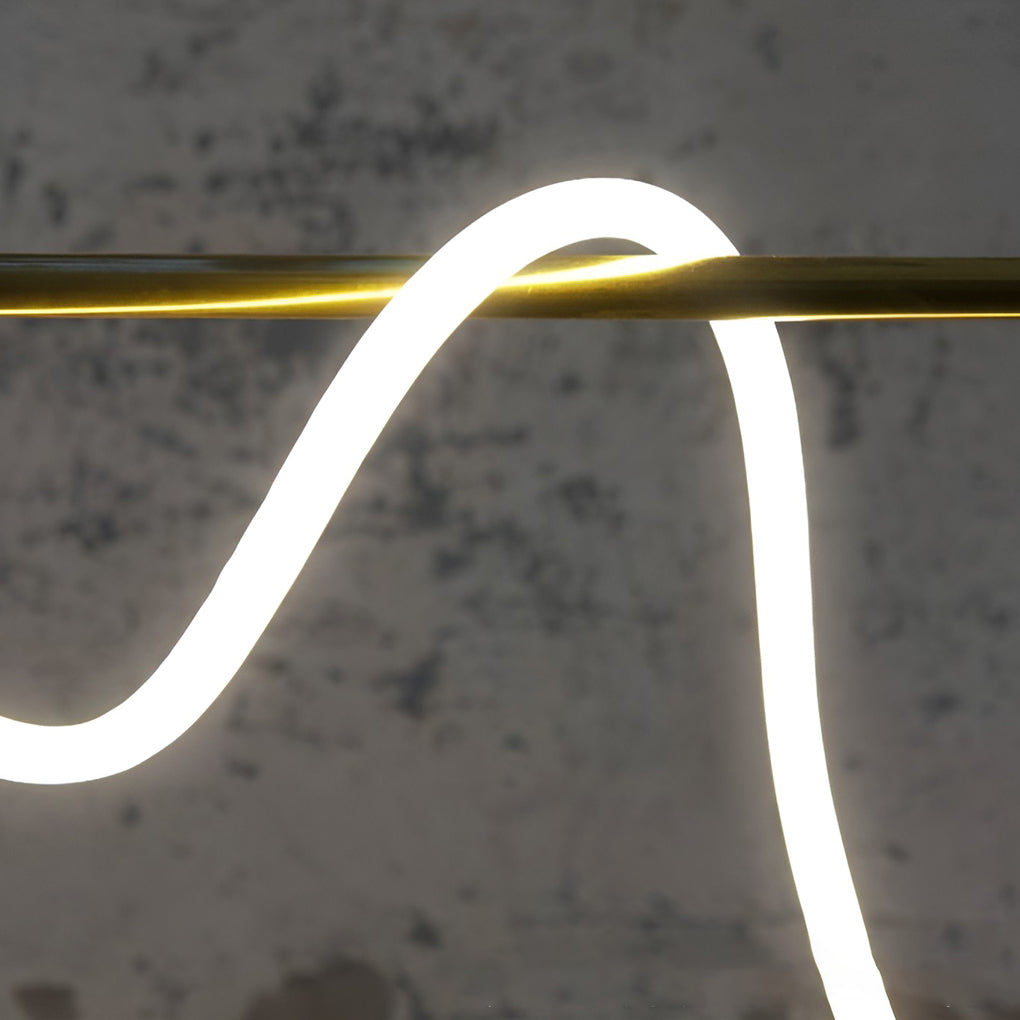 Modern LED Strip Chandelier - Gold Metal Adjustable Ceiling Light