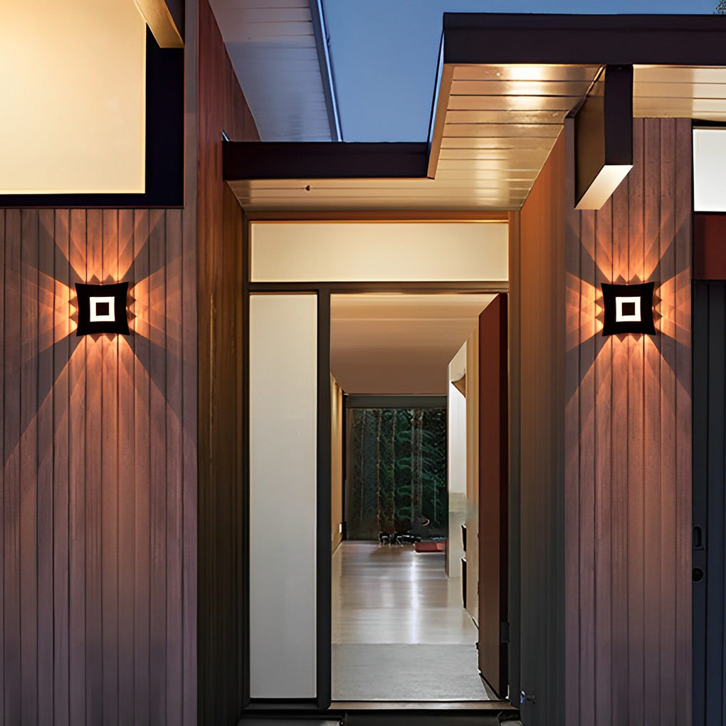 Modern Four-Way Outdoor Wall Light | Die-Cast Aluminum Waterproof
