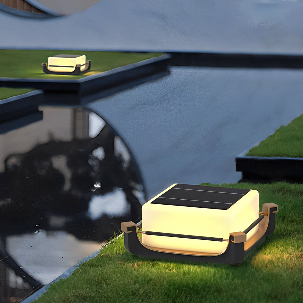 Modern Solar Outdoor Post Light Waterproof LED Fence Deck Lighting