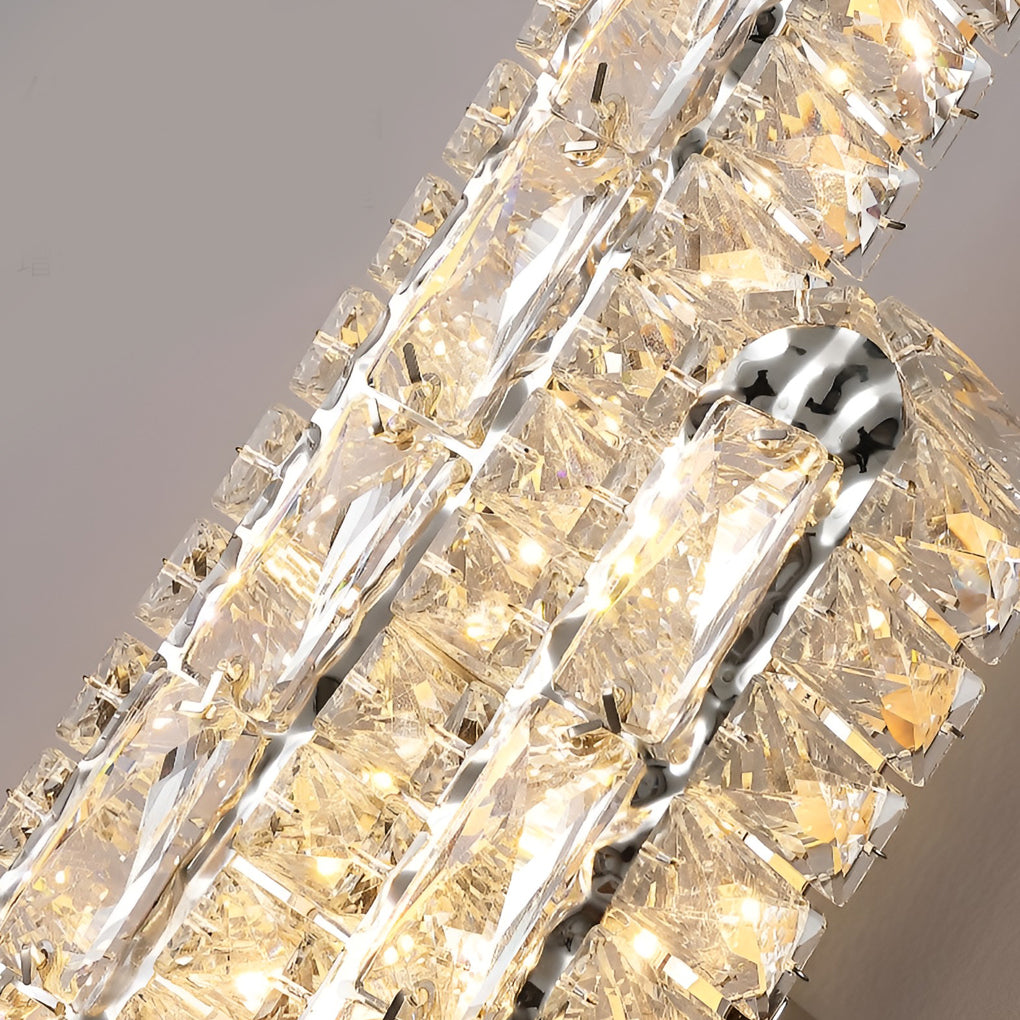 Crystal LED Wall Sconce with 3-Step Dimming Modern Wall Lamp