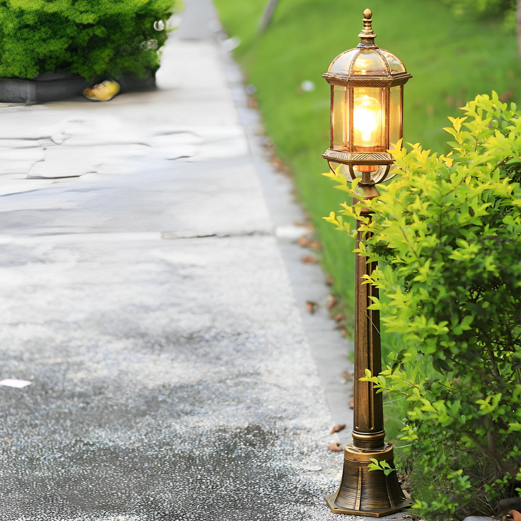 Vintage Golden LED Outdoor Pathway Light | European Lawn Lamp