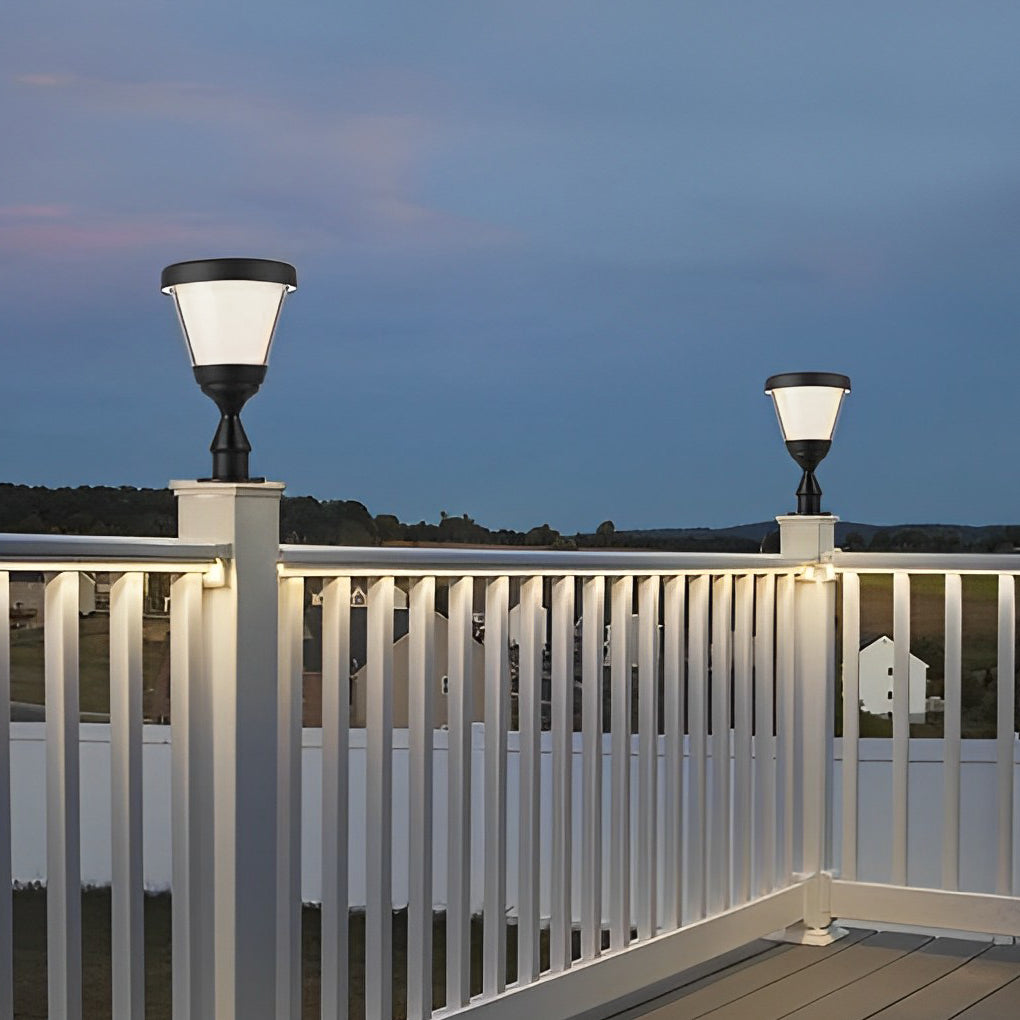 Modern Solar Fence Post Cap Light - Waterproof Aluminum Outdoor