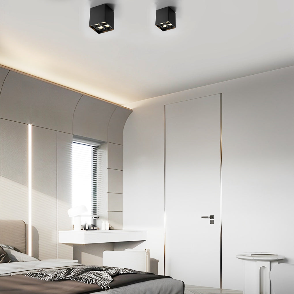 Square Grid LED Spotlight Surface Mount Downlight 24° Beam Angle