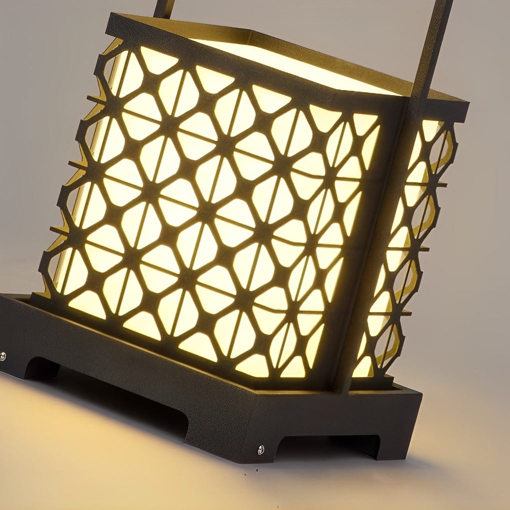 Modern Black LED Outdoor Solar Lawn Lamp with Waterproof Design