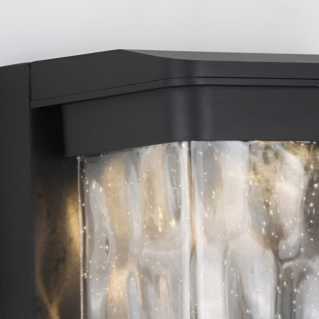 Modern Black Aluminum Glass Outdoor Wall Light IP65 Waterproof