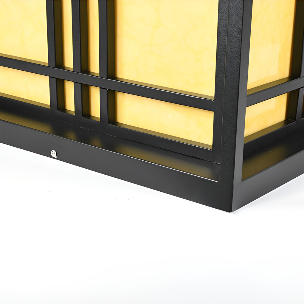 Modern Square LED Outdoor Post Cap Light - Waterproof Black