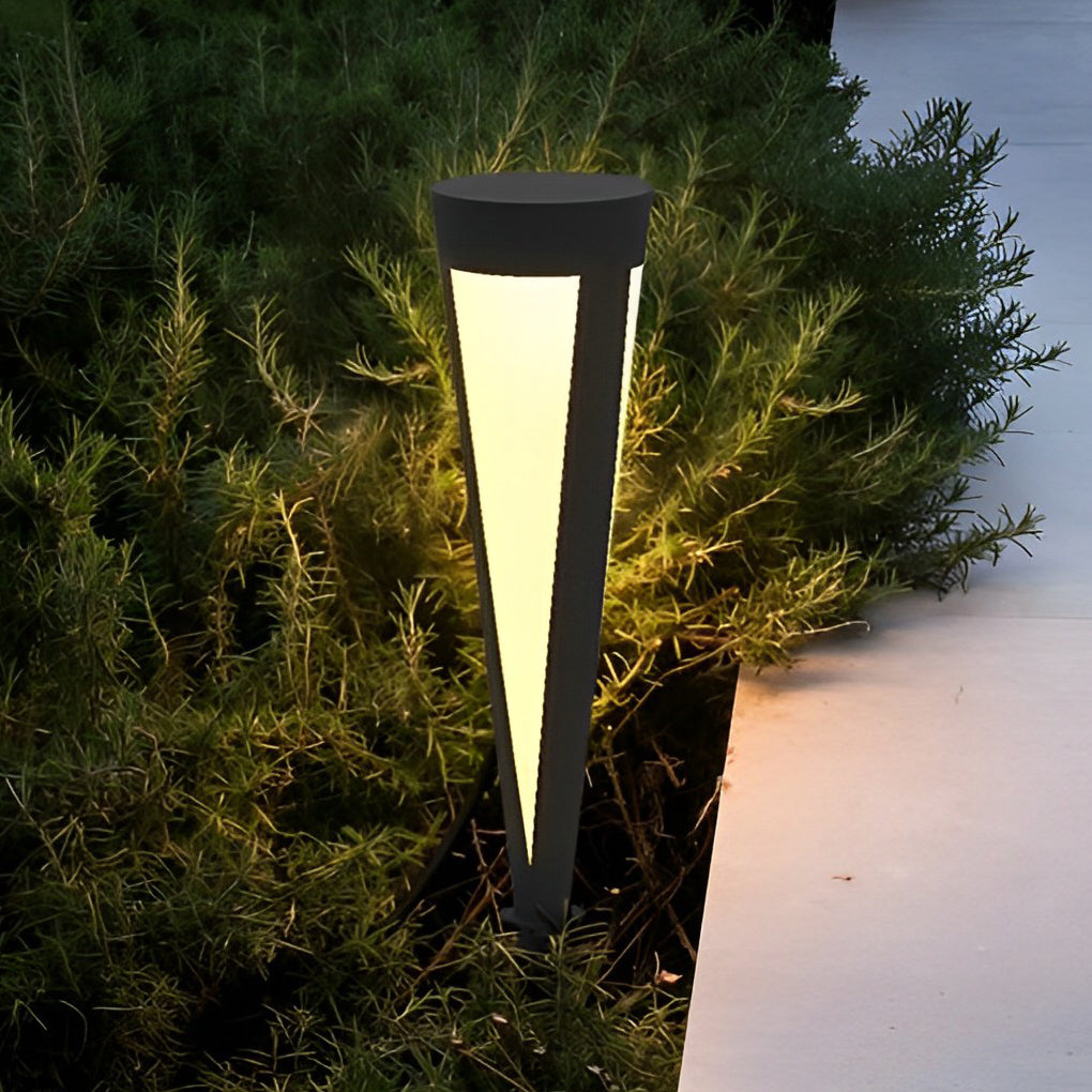 Modern Gray Solar LED Lawn Light Waterproof Aluminum Outdoor
