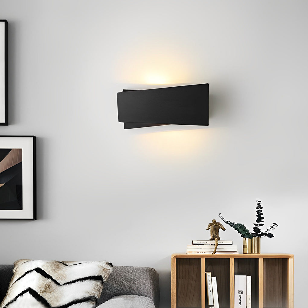 Folding Rectangular Iron LED Wall Sconce - Modern Up & Down Light