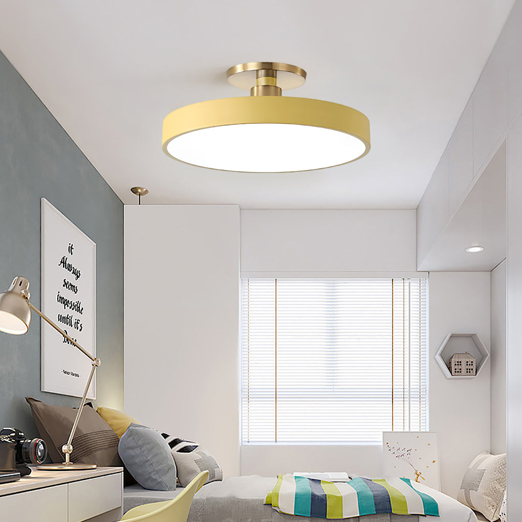Modern Circular LED Semi-Flush Mount Ceiling Light