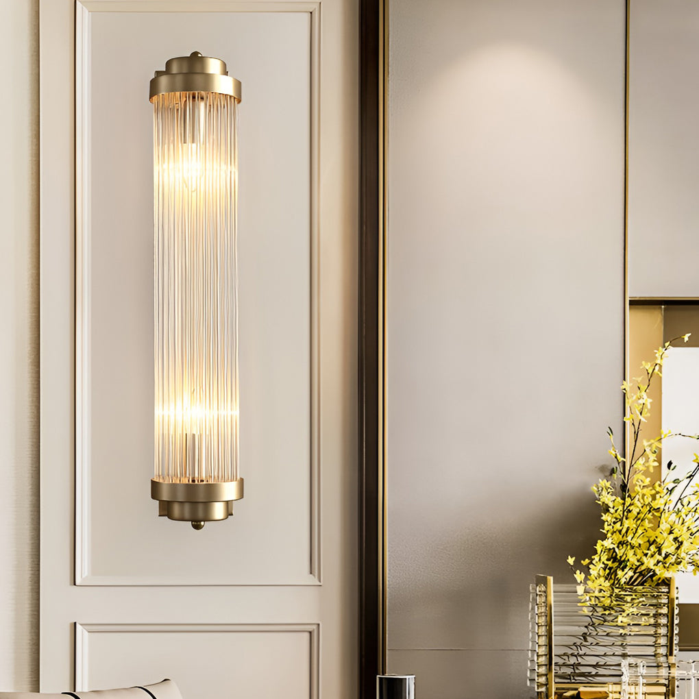 Crystal Wall Sconce with Warm Light – Gold Hardware Finish